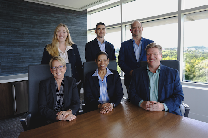 Trust administrator talking to clients